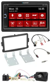 Blaupunkt Bluetooth DAB 2DIN USB DVD Lenkrad Autoradio für Dacia ab 2012 schwarz