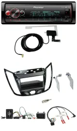 Автомагнитола для Ford C‑Max/Kuga Pioneer Bluetooth, DAB, USB, поддержка кнопок на руле, черный (piano black)