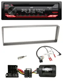 JVC CD DAB USB Bluetooth Lenkrad Autoradio für Alfa Romeo 156 ab 2003 silber