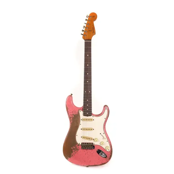Электрогитара Fender Custom Shop 1962 Strat Ultimate Relic Roasted Stratocaster Jason Smith Masterbuilt Faded Coral Pink