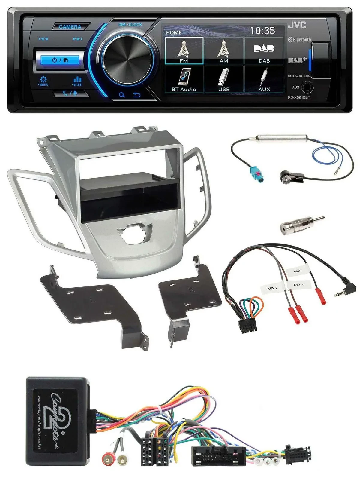 JVC Bluetooth Lenkrad USB DAB Autoradio x für Ford Fiesta 2010-13 ohne Display s