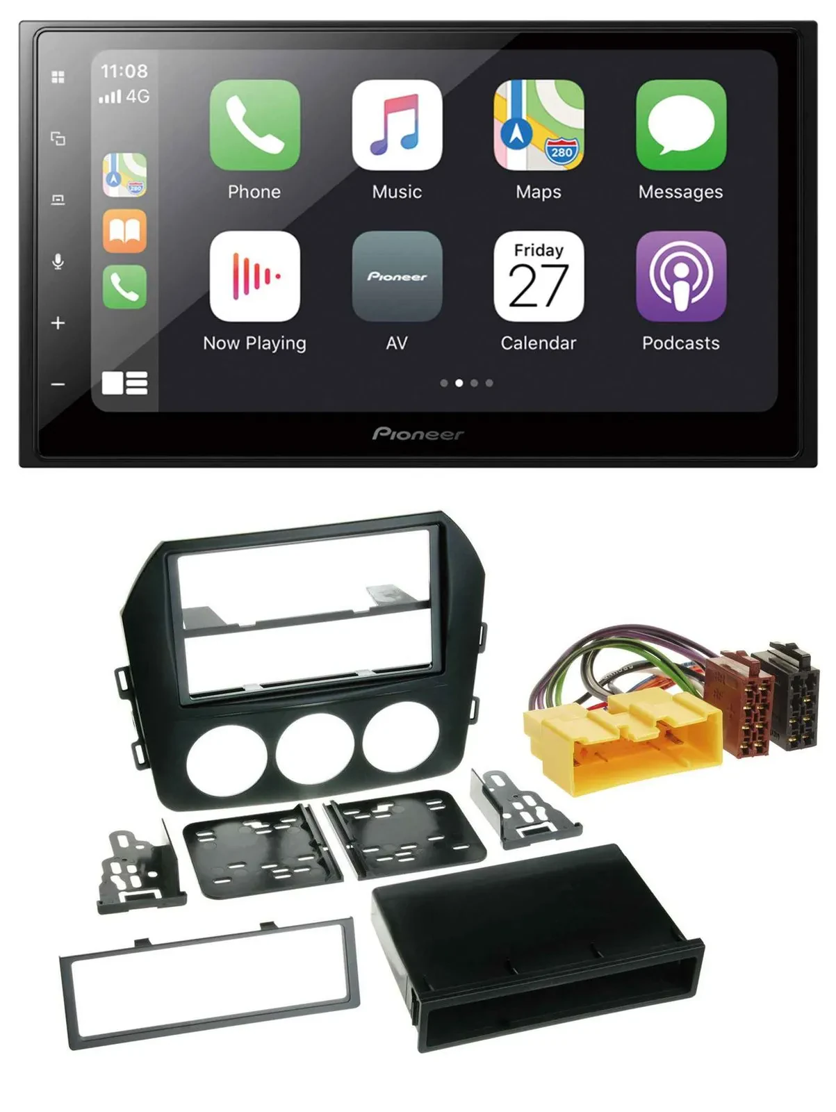 Pioneer MP3 Bluetooth DAB 2DIN USB Autoradio für Mazda MX 5 (NC, ab 2008)