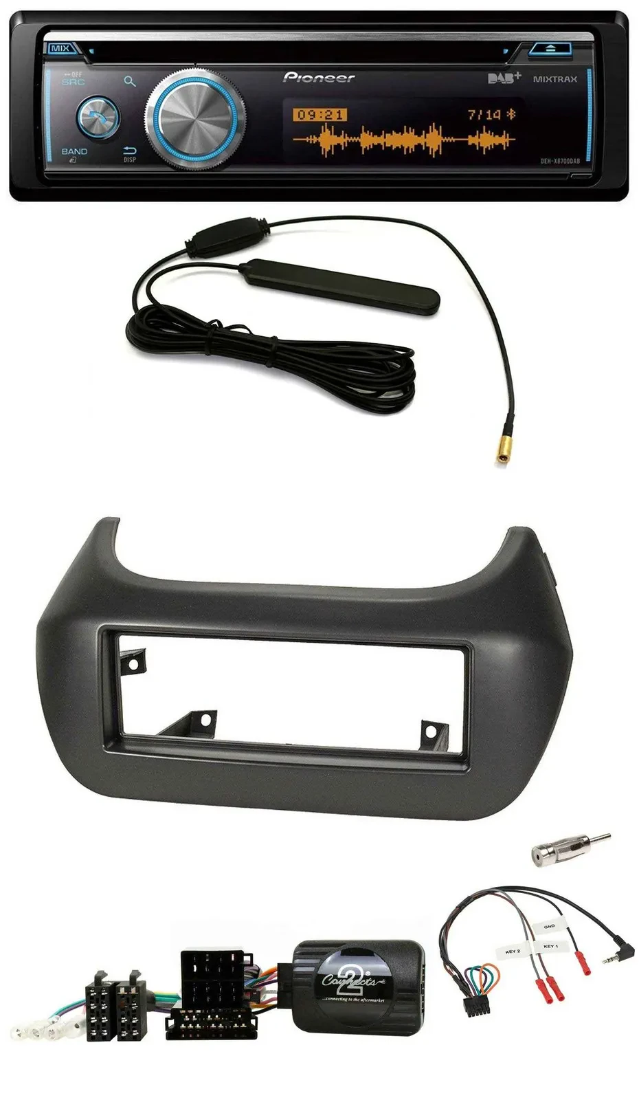 Pioneer CD USB Bluetooth DAB Lenkrad Autoradio für Fiat Fiorino Citroen Nemo Peu