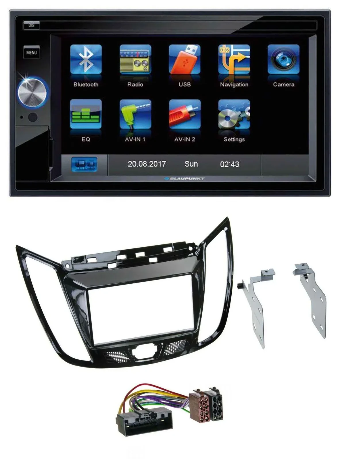 Blaupunkt SD Bluetooth 2DIN MP3 USB AUX Autoradio für Ford C-Max Kuga Klavierlac