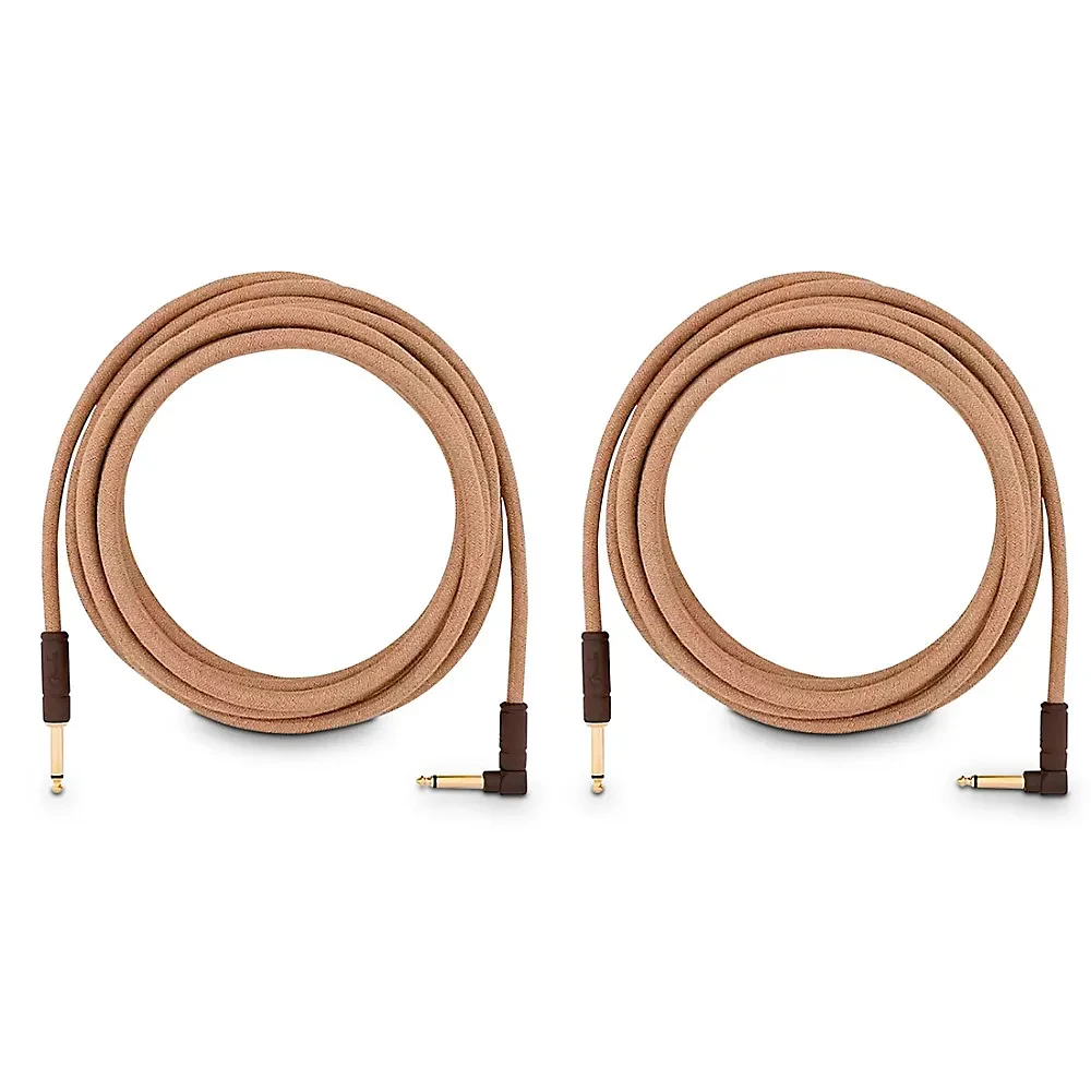 Fender Festival Pure Hemp Straight to Angle Instrument Cable 2-Pack 18.6 ft.