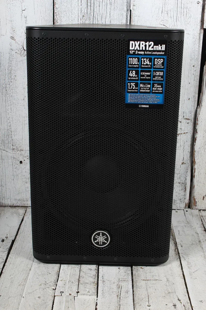 Yamaha DXR12mkII Powered Loudspeaker 1100 Watt 2-Way Bi-Amp Powered Speaker