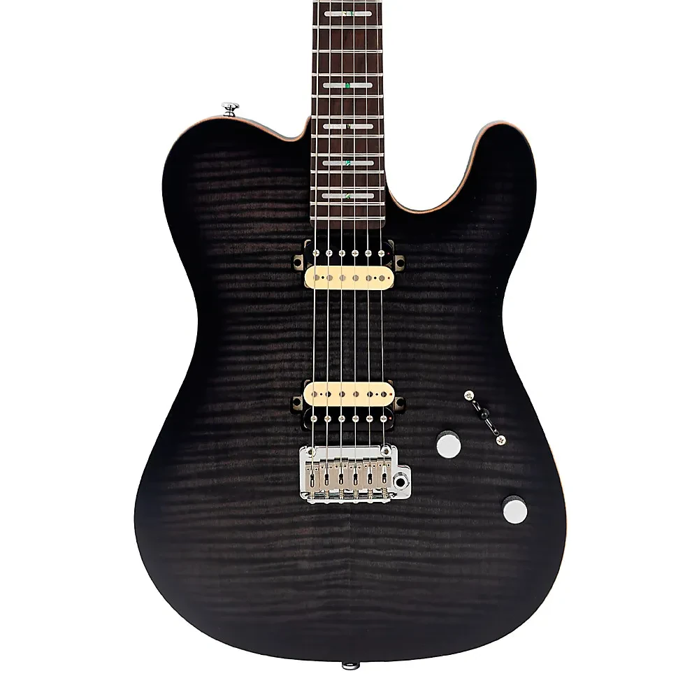 Электрогитара Sire T7 New Gen, топ из фигурного клёна, цвет прозрачный чёрный