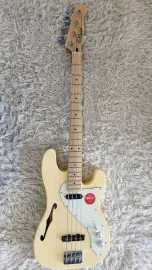 Fender Squier Paranormal 4-String Precision Bass Thinline SJ, Vintage White