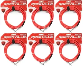 Инструментальный кабель Rockville RCGT10R Red 3 м (6 штук)