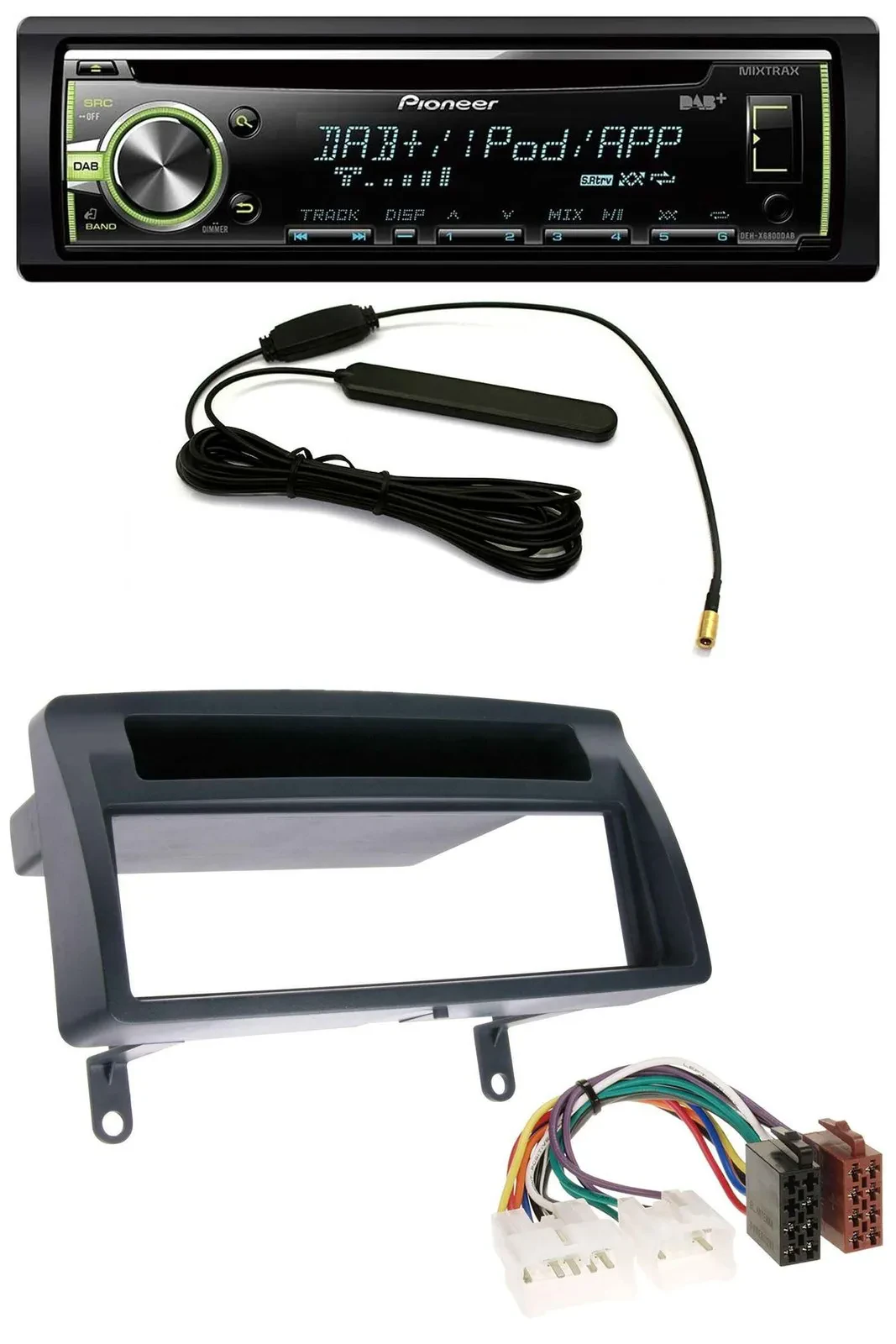Pioneer MP3 USB CD DAB AUX Autoradio für Toyota Corolla E12 2003-2008 dunkelgrau