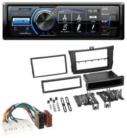 JVC Bluetooth MP3 USB DAB Autoradio für Toyota Corolla ab 2009 schwarz