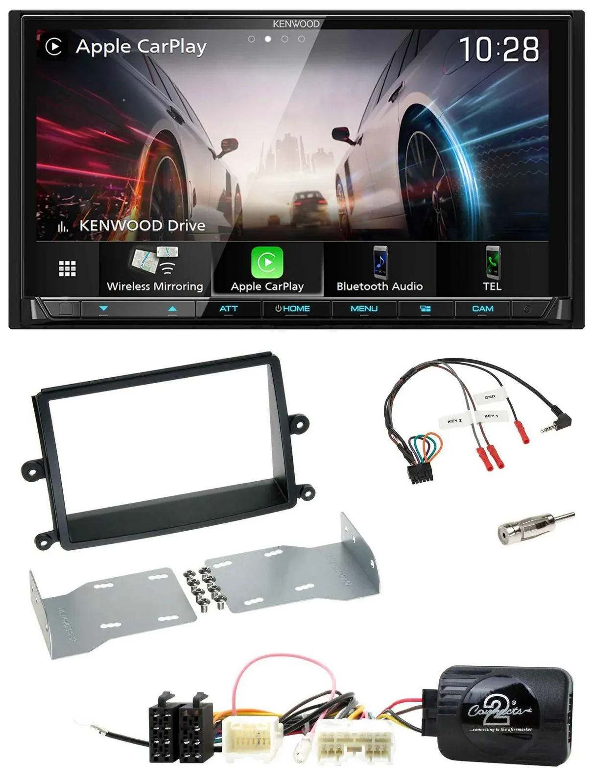 Kenwood Lenkrad 2DIN USB DAB Bluetooth Autoradio für Mitsubishi L200 06-15