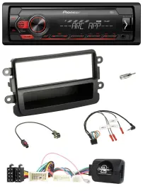 Pioneer DAB 1DIN MP3 Lenkrad USB Autoradio für Dacia ab 2012 schwarz