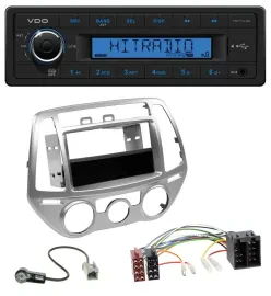 VDO AUX 1DIN MP3 USB Autoradio für Hyundai i20 (12-14) man. Klima