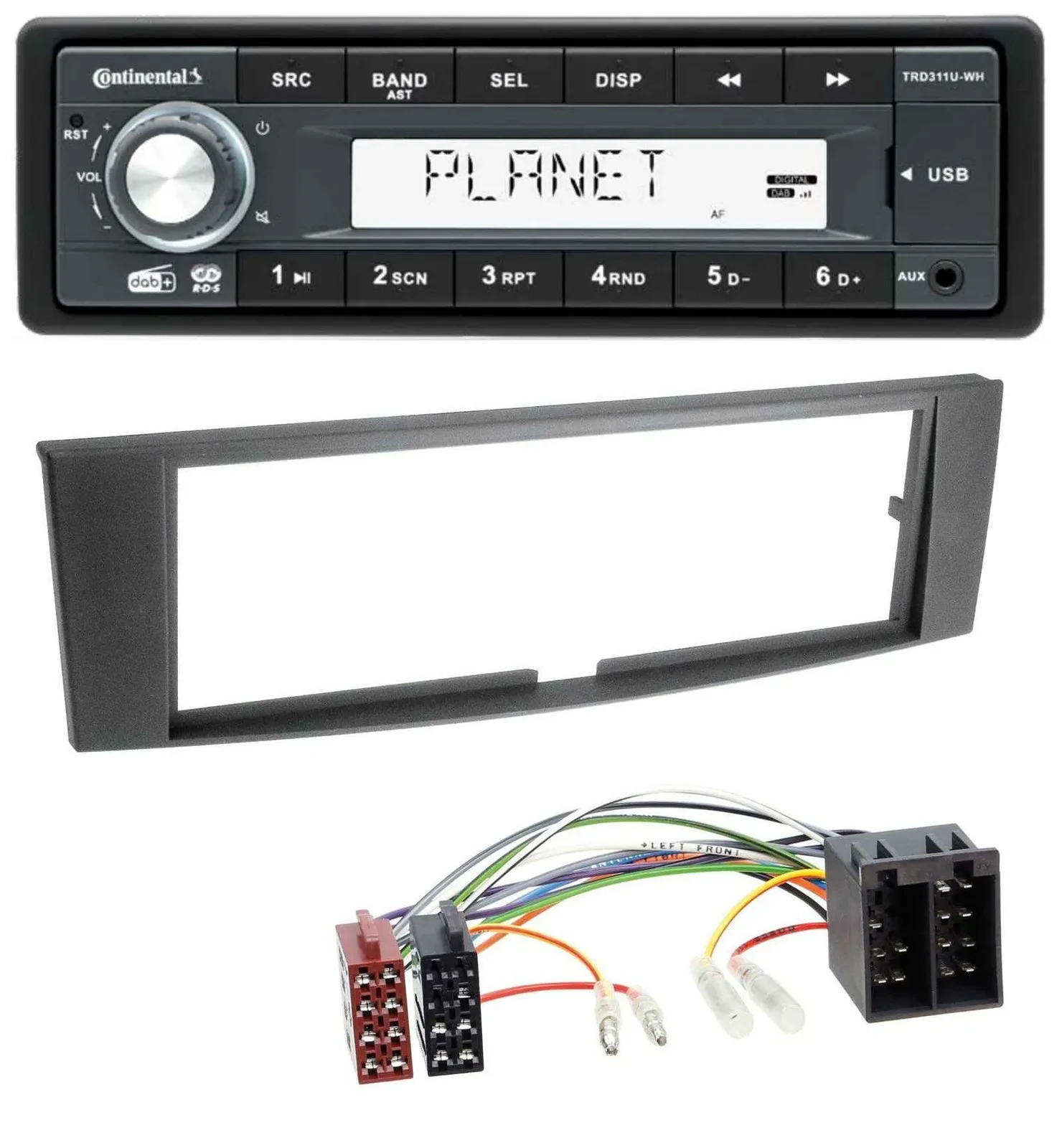 Continental MP3 AUX USB DAB 1DIN Autoradio für Renault Laguna II (2005-2008)