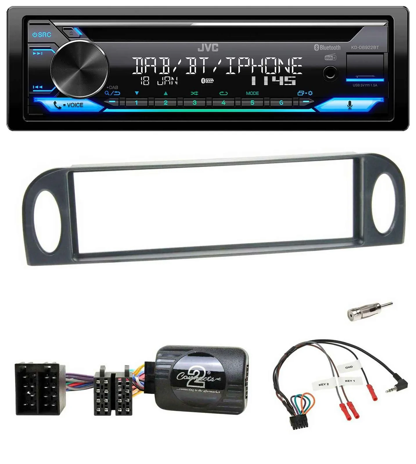 JVC Bluetooth Lenkrad USB DAB CD Autoradio für Citroen C5 2001-2005