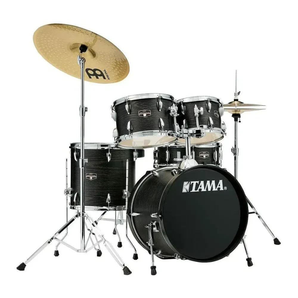 Tama Imperialstar 5 Piece Drum Kit with Meinl HCS Cymbals Black Oak Wrap