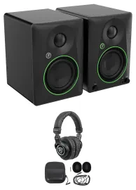 Pair Mackie CR4.5 4.5" Powered Studio Monitors w/ Tone Control+Headphones