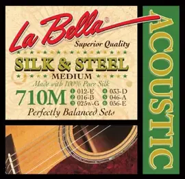 Струны для акустической гитары La Bella 710M 12-56, сталь