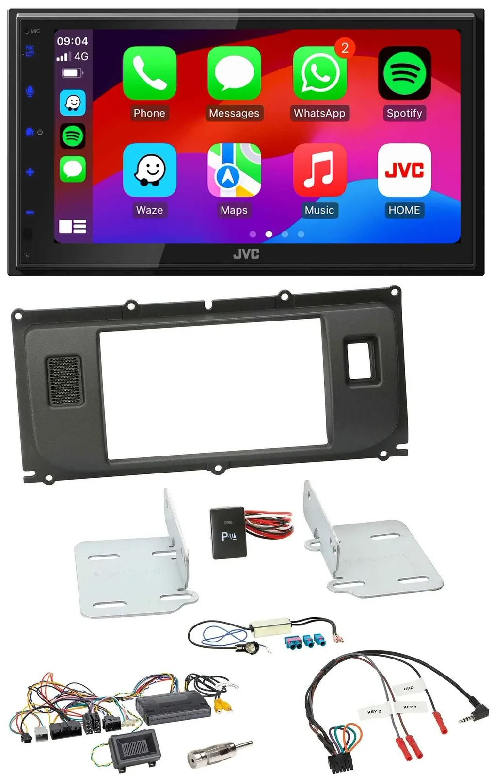 JVC Bluetooth 2DIN Lenkrad DAB USB Autoradio für Land Rover Evoque 2011-2013