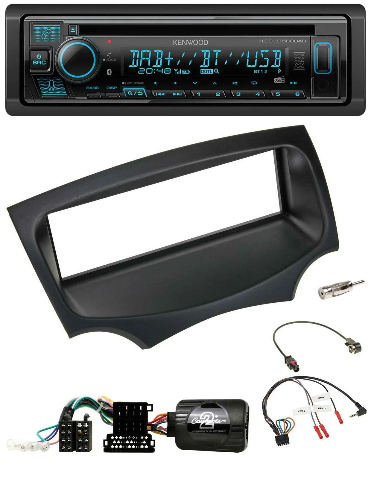 Kenwood Bluetooth DAB CD Lenkrad USB Autoradio für Ford Ka RU8 2008-2017