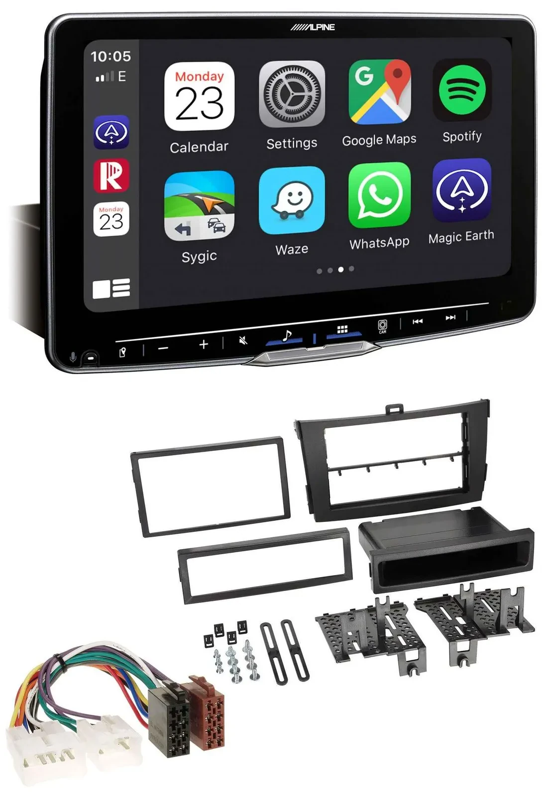 Alpine Bluetooth MP3 USB DAB Autoradio für Toyota Corolla ab 2009 schwarz