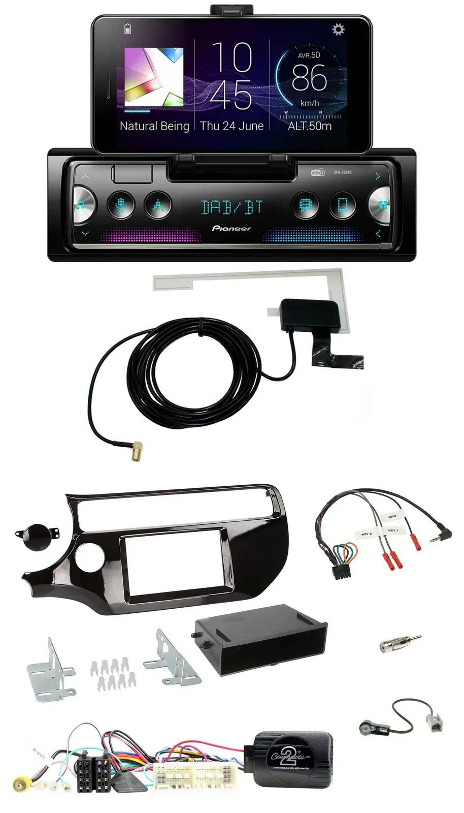 Автомагнитола для Kia Rio UB (2017–2023) Pioneer DAB, Bluetooth, USB, поддержка управления на руле