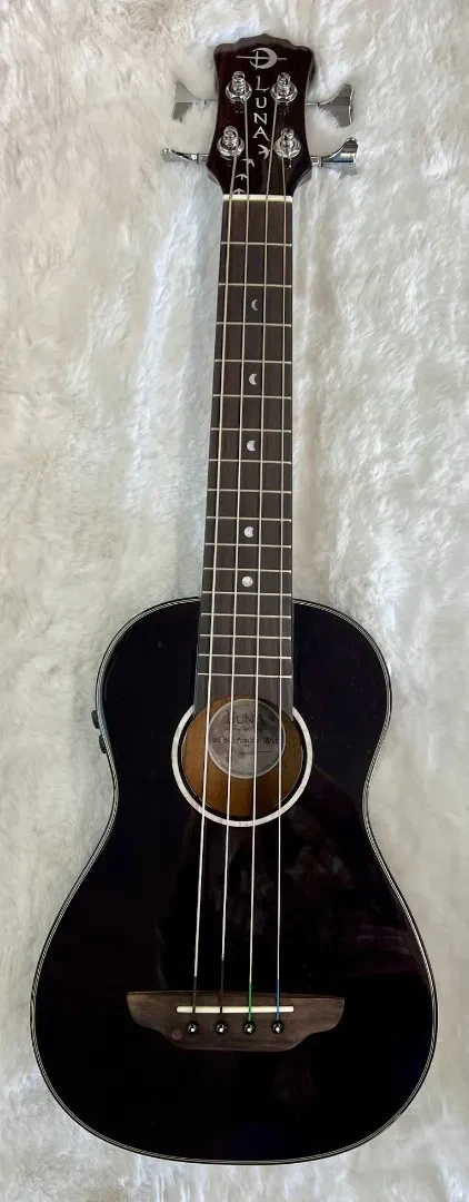 Luna Guitars Luna Moonbird Acoustic/Electric 24" scale Bass in Midnight Blue  Model # Moon24