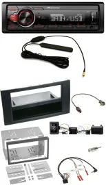 Автомагнитола для Ford Kuga 2008–2012 Pioneer 1-DIN, MP3, DAB, USB, черная, поддержка кнопок на руле