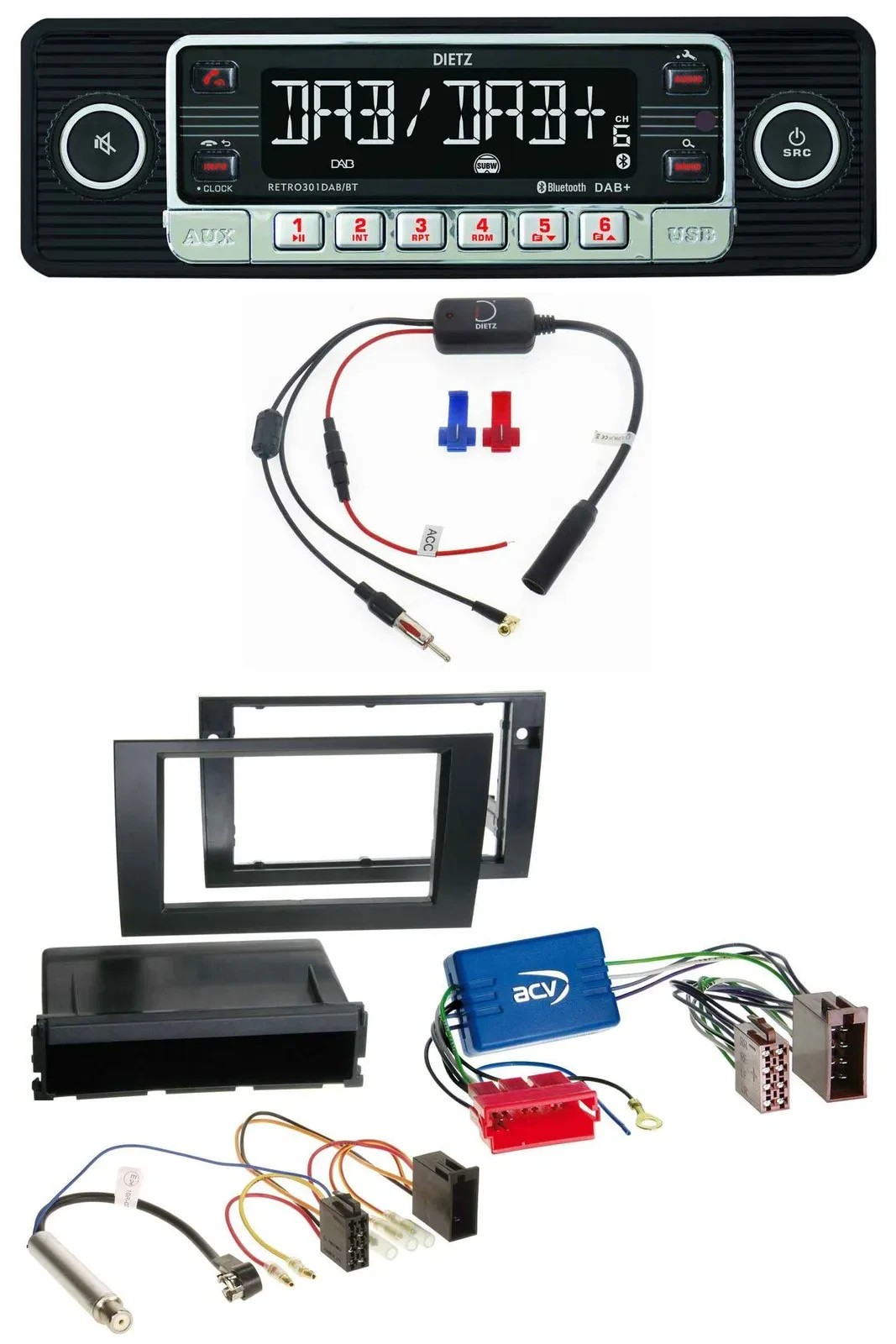 Dietz MP3 DAB Bluetooth USB Autoradio für Audi A4 B6 B7 01-08 Symphony Aktivsyst