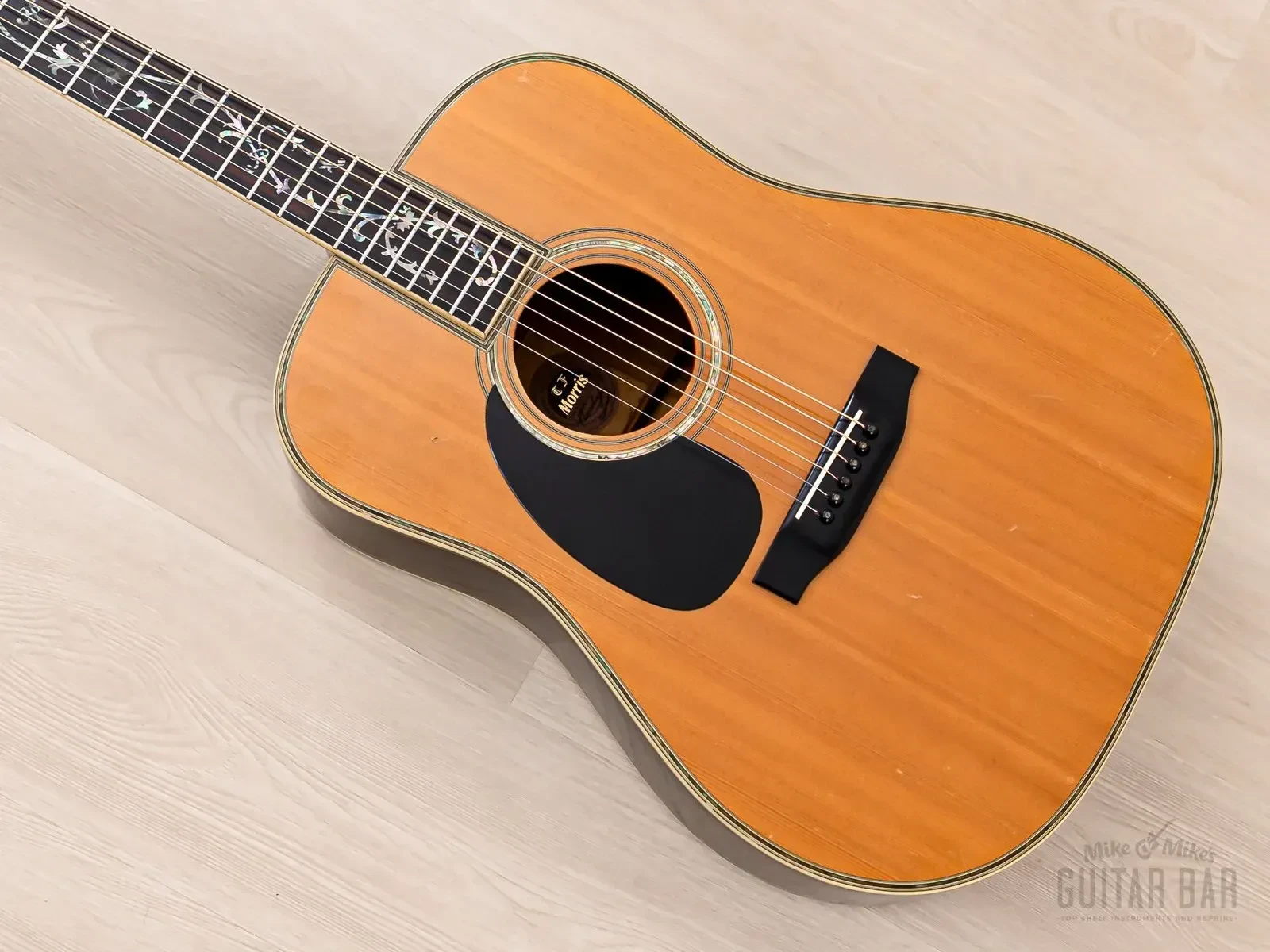 1980s Morris W-100D Left Handed Takao Horiuchi Signature Acoustic Guitar w/ Case