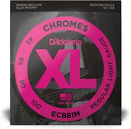 Струны для бас-гитары D'Addario Chromes Bass ECB81M 45-100