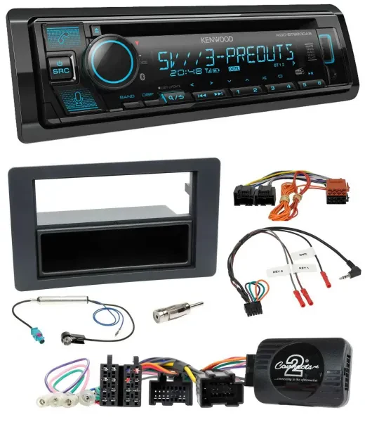 Kenwood Bluetooth USB CD Lenkrad DAB Autoradio für Saab 9-5 YS3E Facelift 2005-2