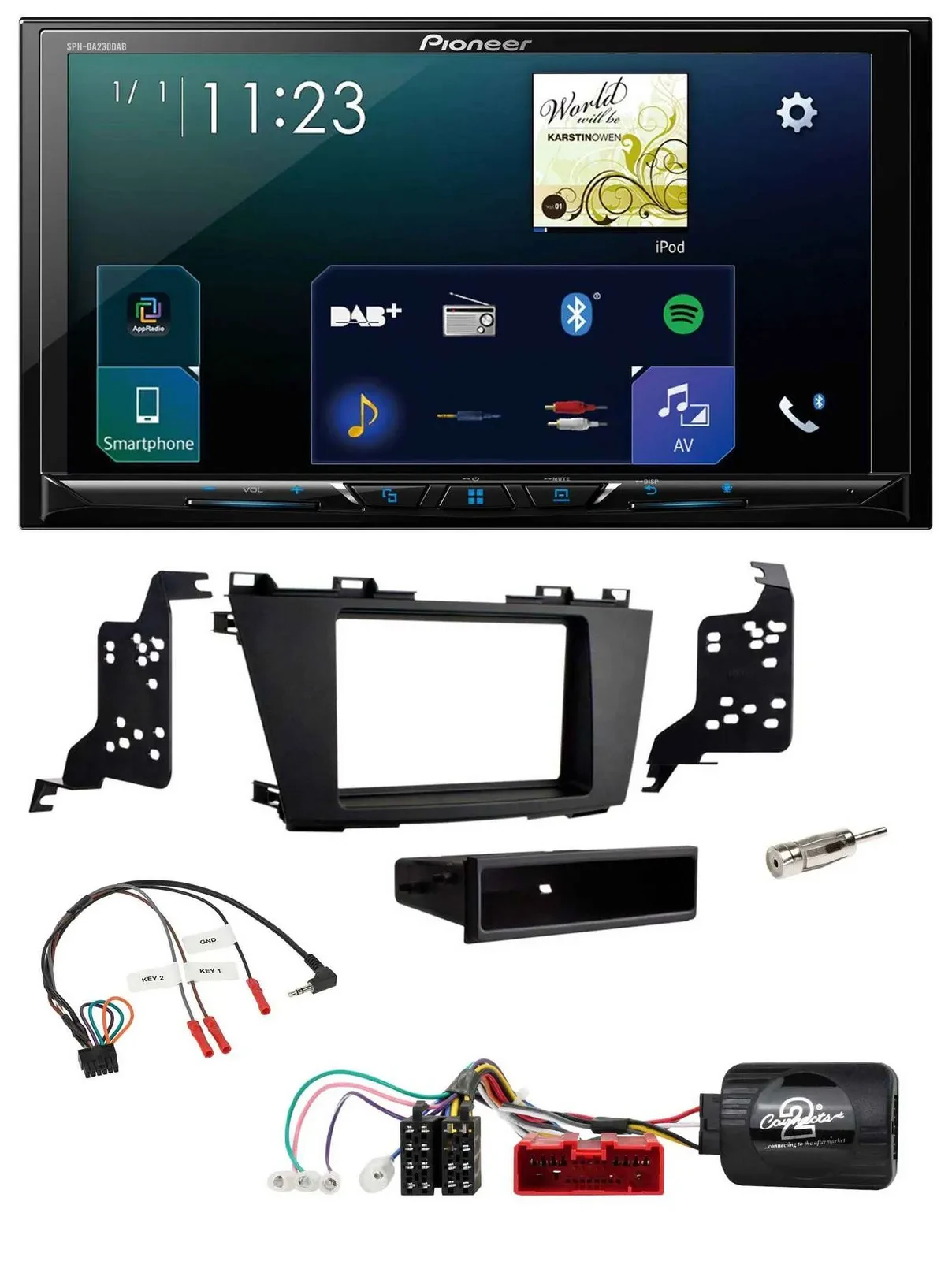 Pioneer Lenkrad Bluetooth USB 2DIN DAB Autoradio für Mazda 5 2010-2015