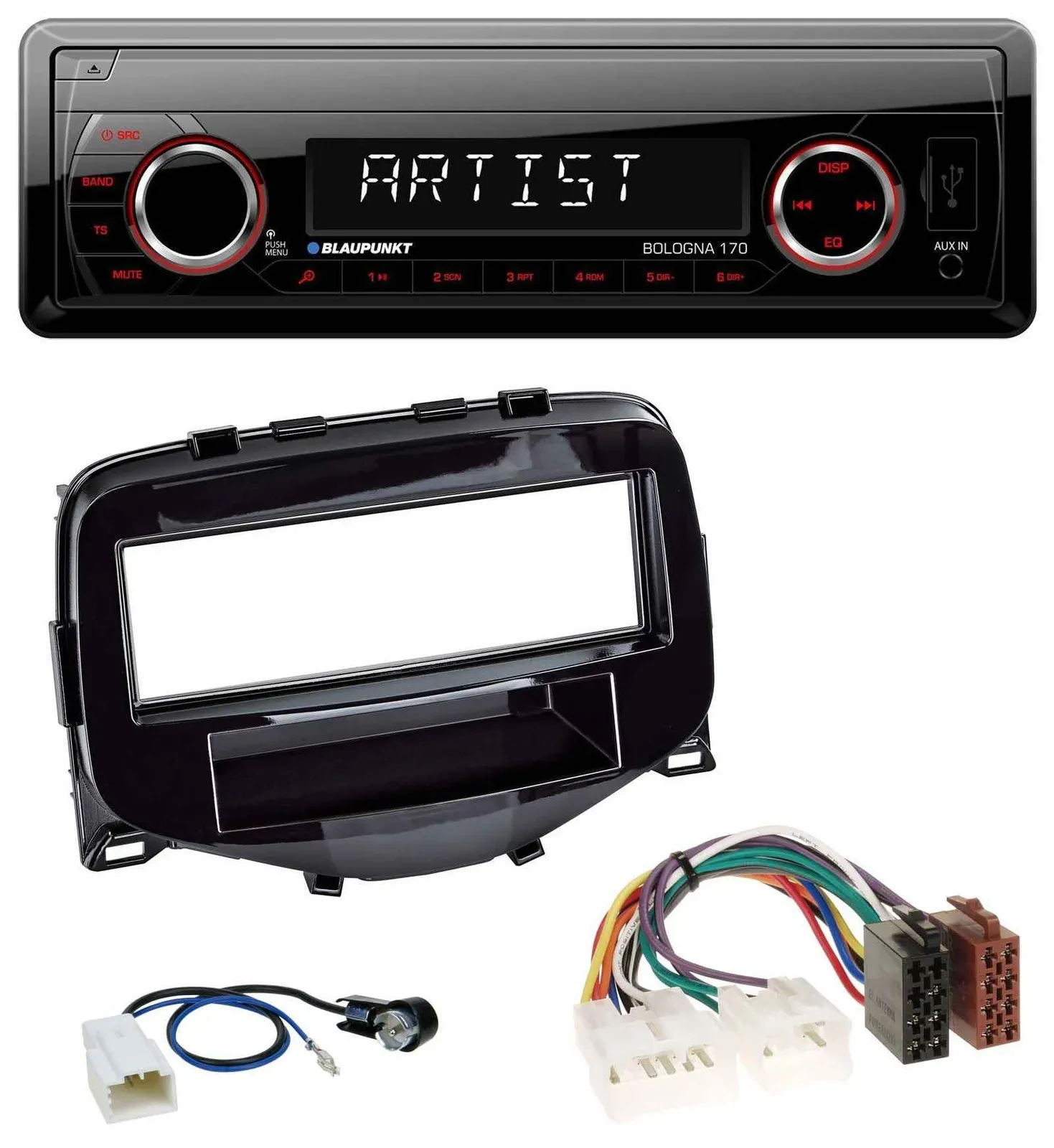 Blaupunkt SD USB 1DIN MP3 AUX Autoradio für Toyota Aygo (2014-2021)