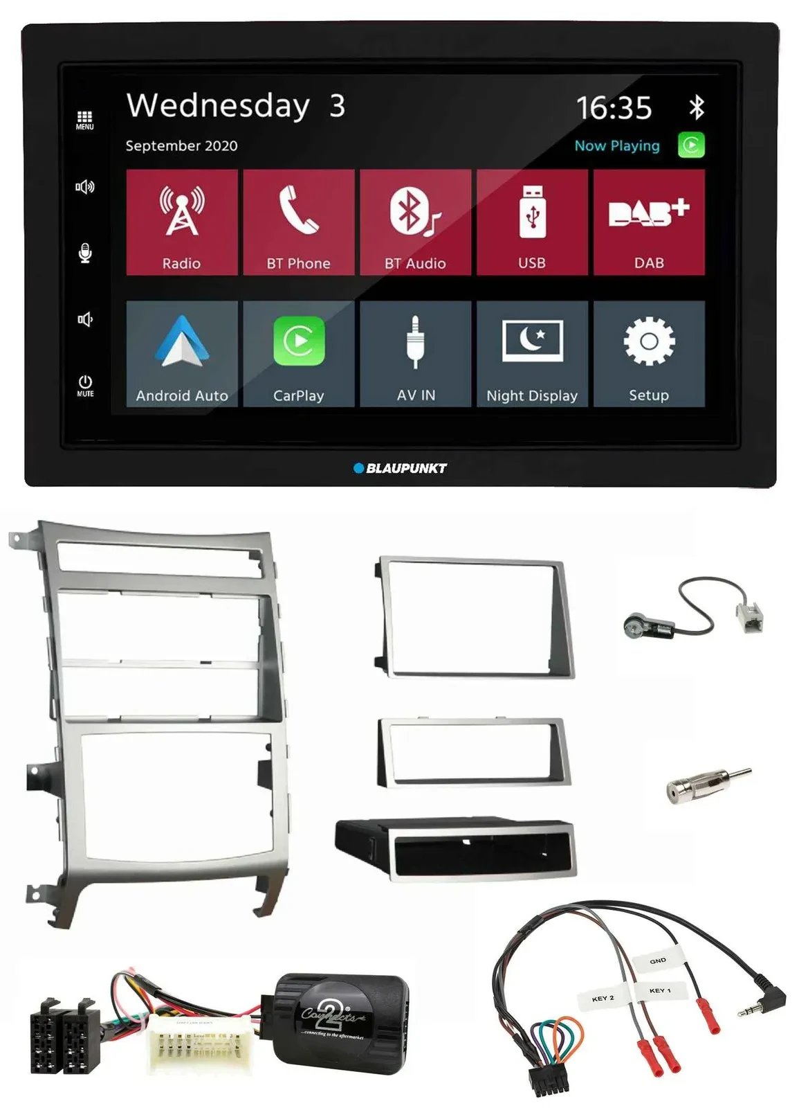 Автомагнитола Blaupunkt 2DIN DAB, Bluetooth, USB для Hyundai IX55 (2009–2012)