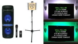 Rockville Go Party X10 Karaoke Machine System+Wireless Mic+Tablet Stand+TV LED's