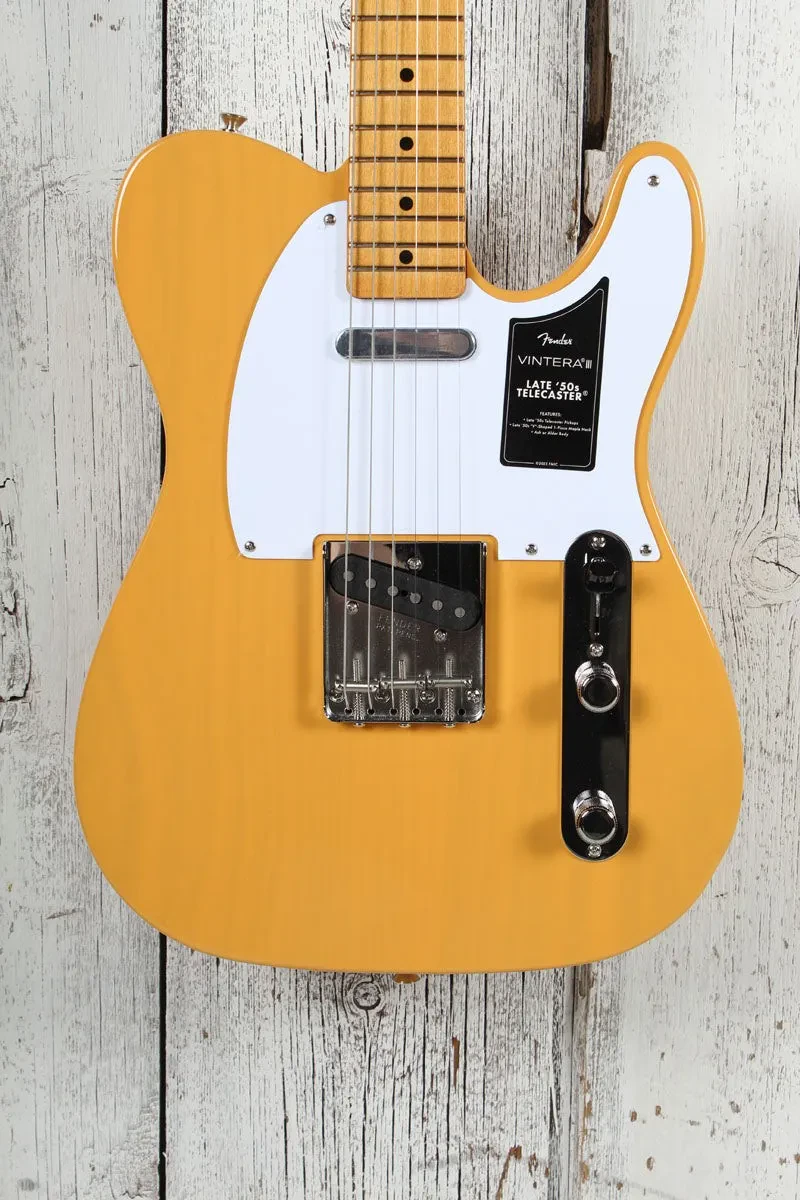 Б/У Электрогитара Fender Vintera III Late '50s Telecaster S-S, ясень, клён, 25.5", радиус 7.25", 21 лад, цвет буттерскотч блонд, с чехлом