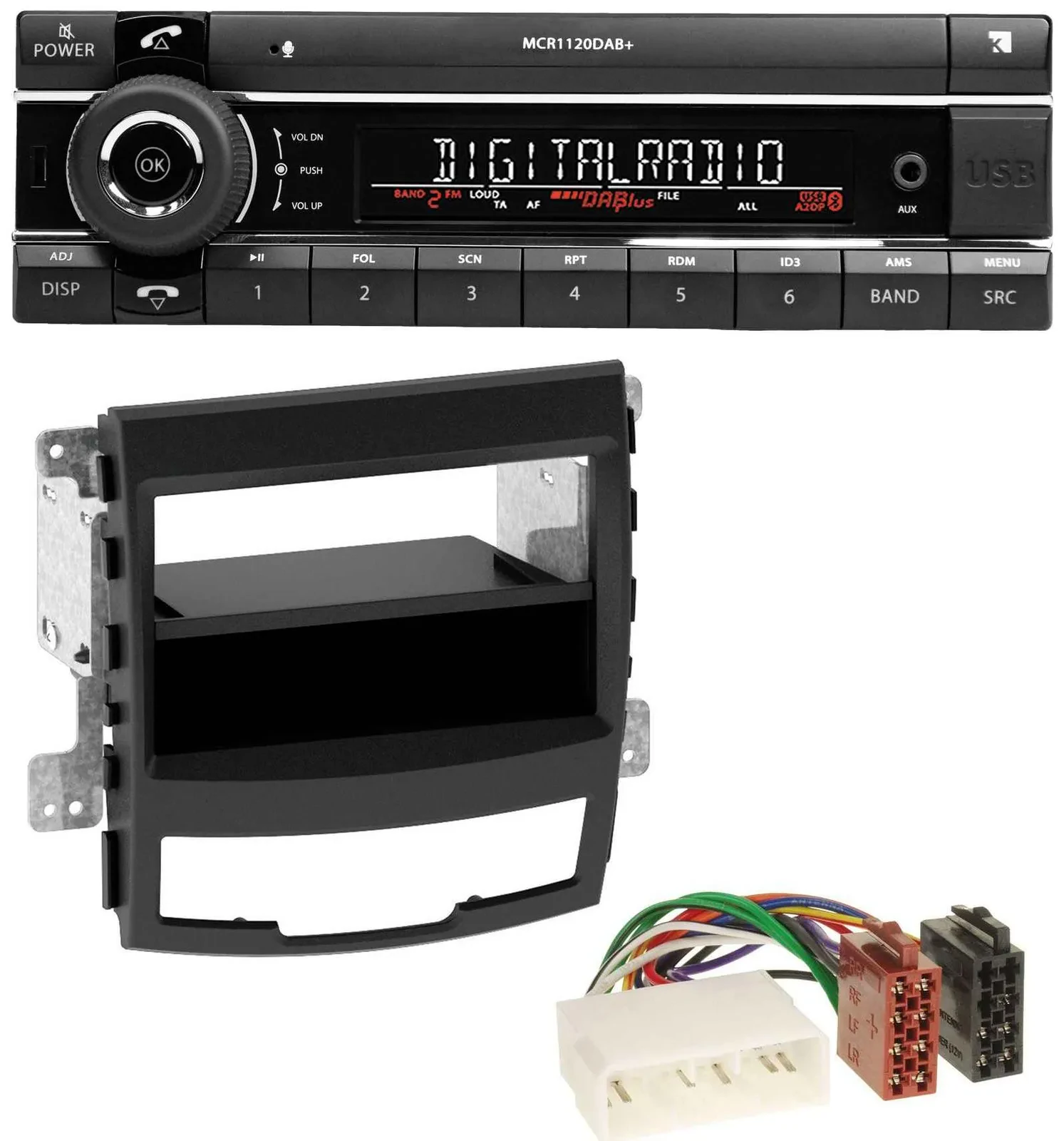 Kienzle Bluetooth MP3 USB DAB Autoradio für SsangYong Korando CK 2010-2013