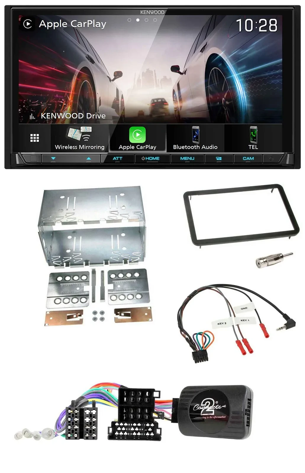 Kenwood Lenkrad 2DIN USB DAB Bluetooth Autoradio für Alfa Romeo 159 Brera Spider