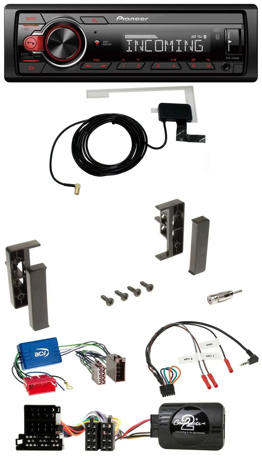 Автомагнитола Pioneer DAB, Bluetooth, USB для Audi A3/A4/A6 1999–2000