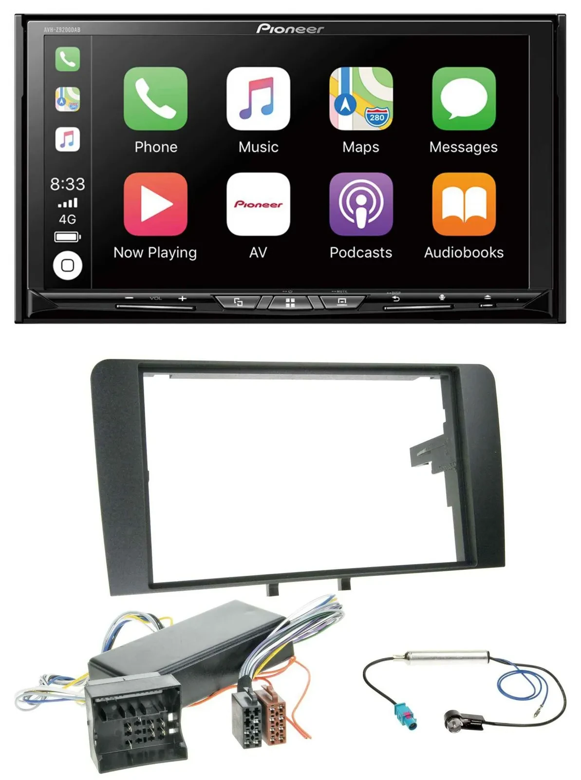 Pioneer 2DIN MP3 USB DAB DVD Bluetooth Autoradio für Audi A3 8P 06-12 Bose Aktiv