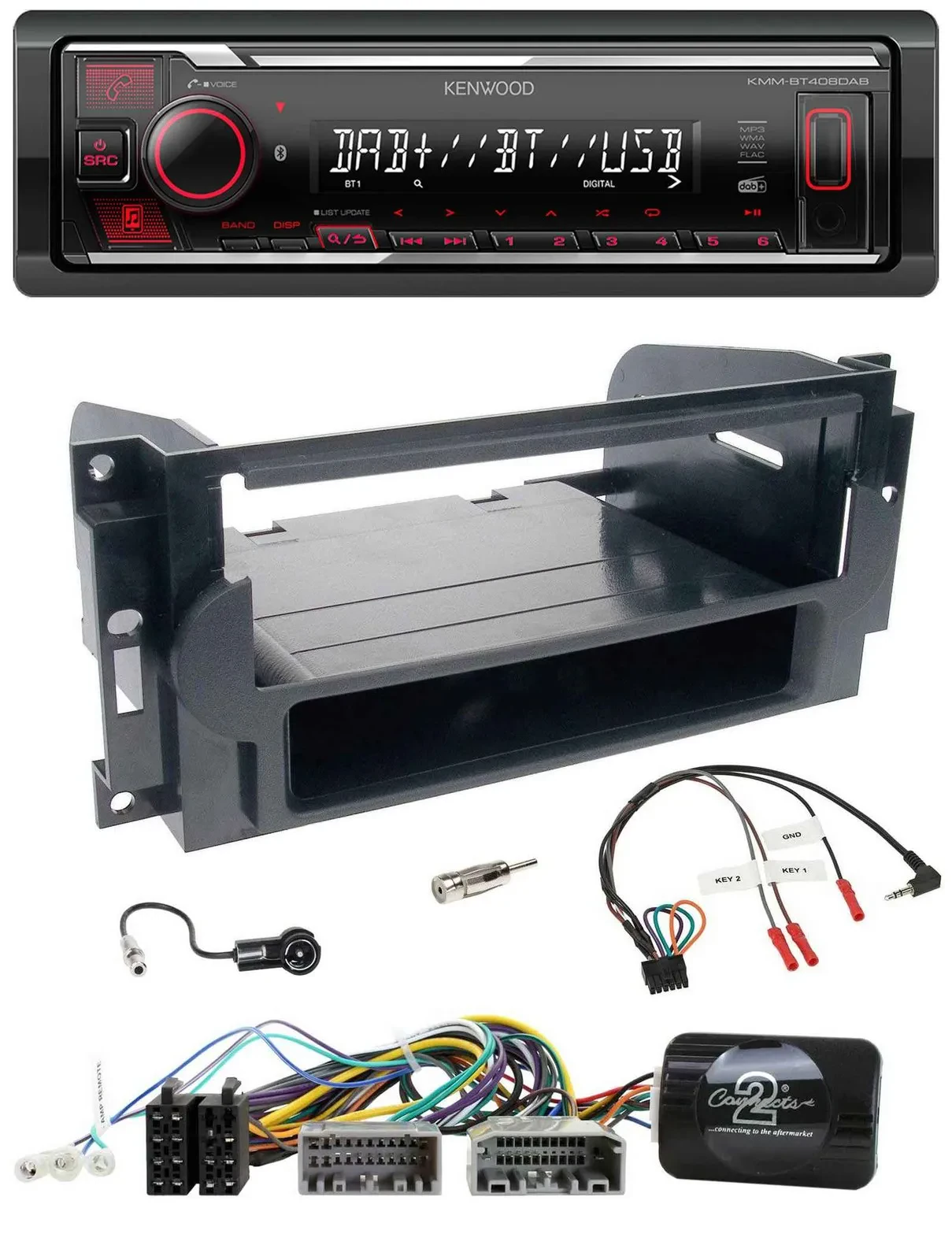 Kenwood Lenkrad Bluetooth USB DAB Autoradio für Dodge / Jeep