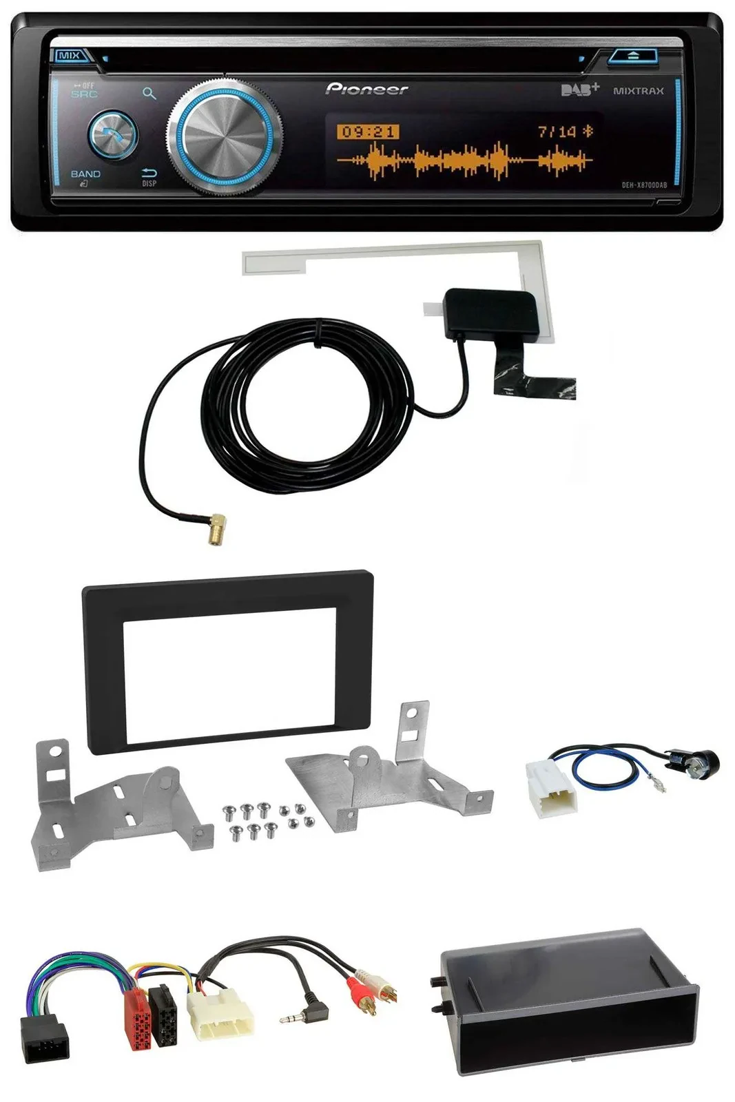 Pioneer Bluetooth DAB MP3 USB CD Autoradio für Toyota Aygo AB7 ab 2022 mattschwa