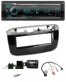 Kenwood Bluetooth Lenkrad DAB USB Autoradio für Fiat Punto Punto Evo ab 2009