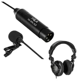 HA Pro Omni-Directional Lavalier XLR Microphone with Headphones #HA-OML-XLR A