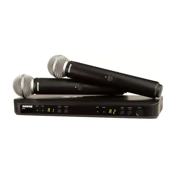 Микрофонная радиосистема SHURE BLX288E/SM58-M17 с ручными передатчиками SM58 динамическими кардиоидными 662-686 МГ