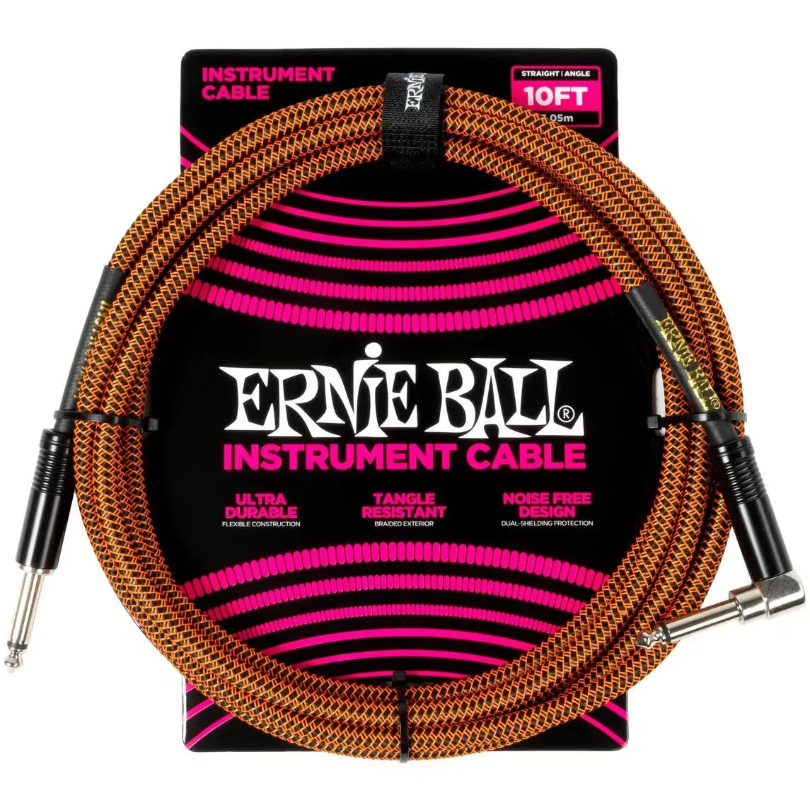 Инструментальный кабель Ernie Ball 6470 Orange Black 3.05 м