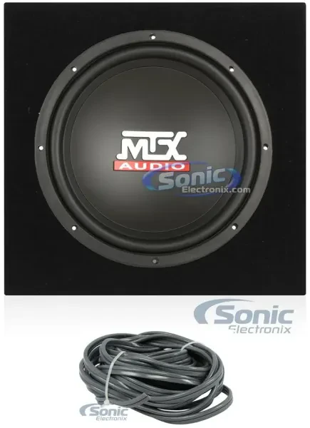 MTX TN12-02 12" Subwoofer + Sealed Sub Enclosure + Speaker Wire