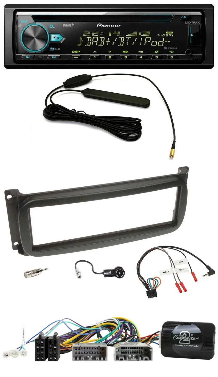 Автомагнитола для Chrysler/Dodge RAM (с 2002) Pioneer CD/MP3, DAB, USB, совместима с кнопками на руле